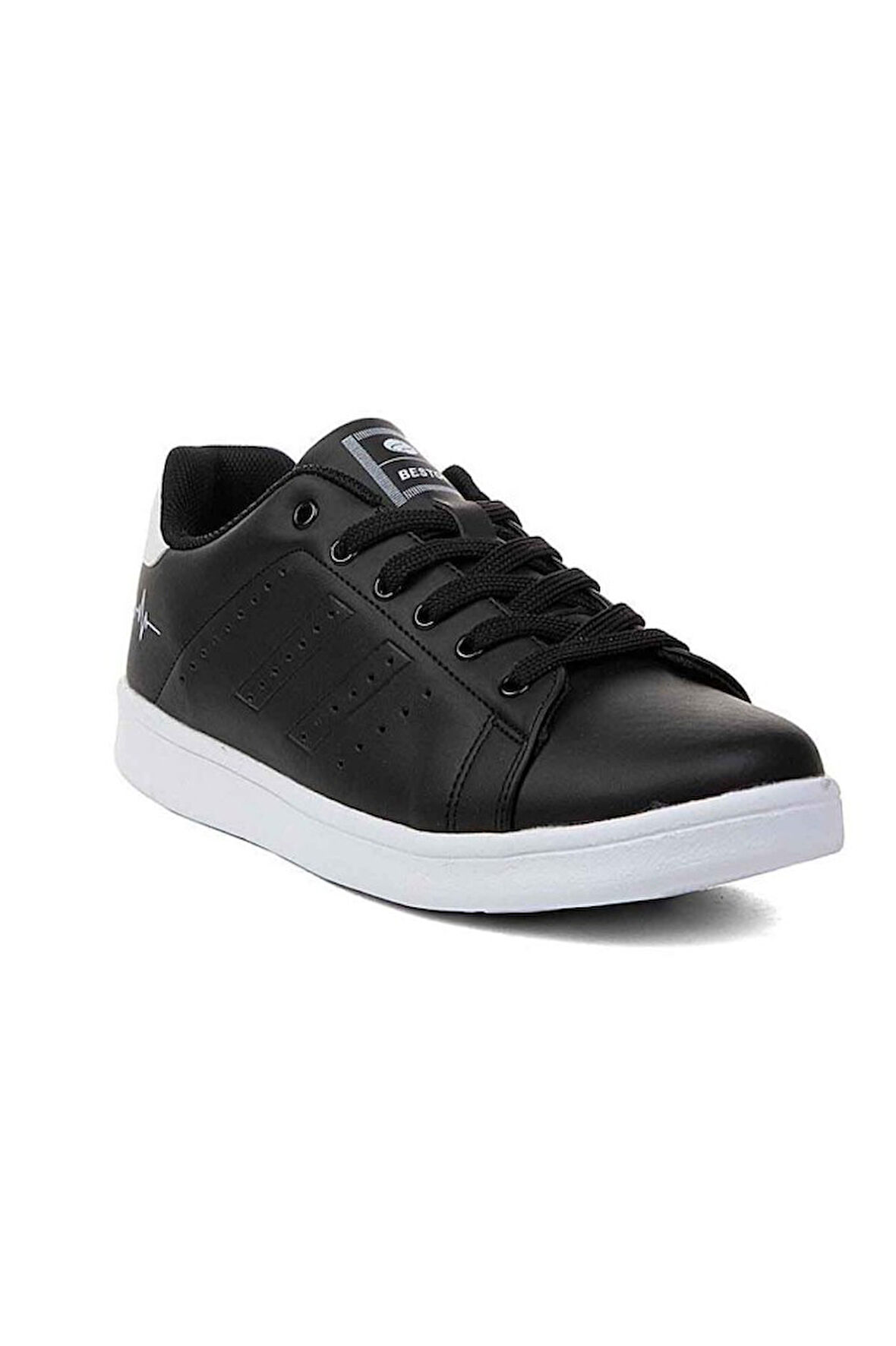Best Of 041-26 Deri Anatomik Erkek Sneaker Siyah Beyaz 45-47