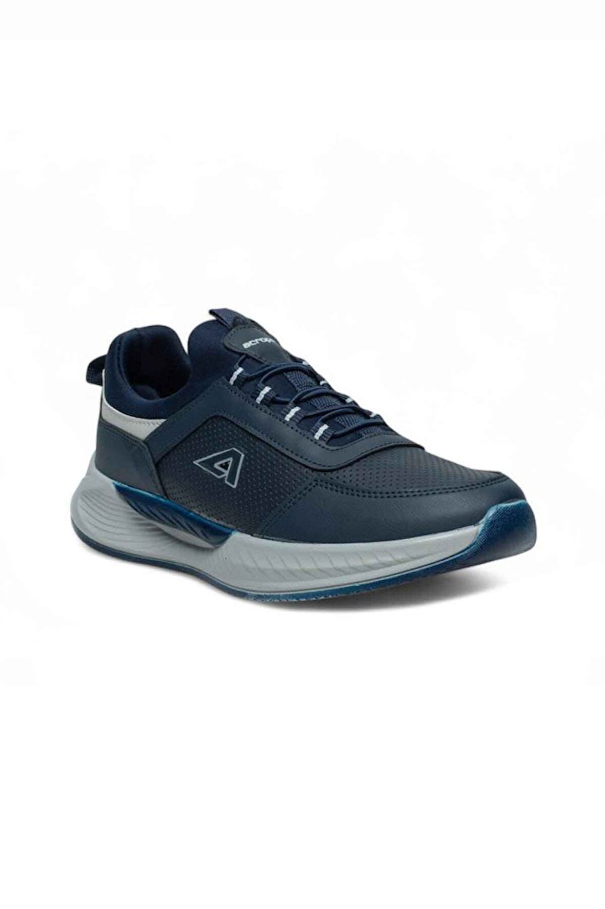 Acropol 137-26 Deri Anatomik Erkek Sneaker Lacivert Gümüş