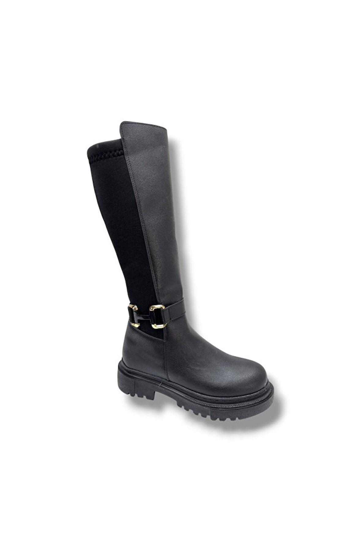 Şanzelize K-46-26 Anatomik Cilt Deri Tokalı Fermuarlı Kadın Çizme
