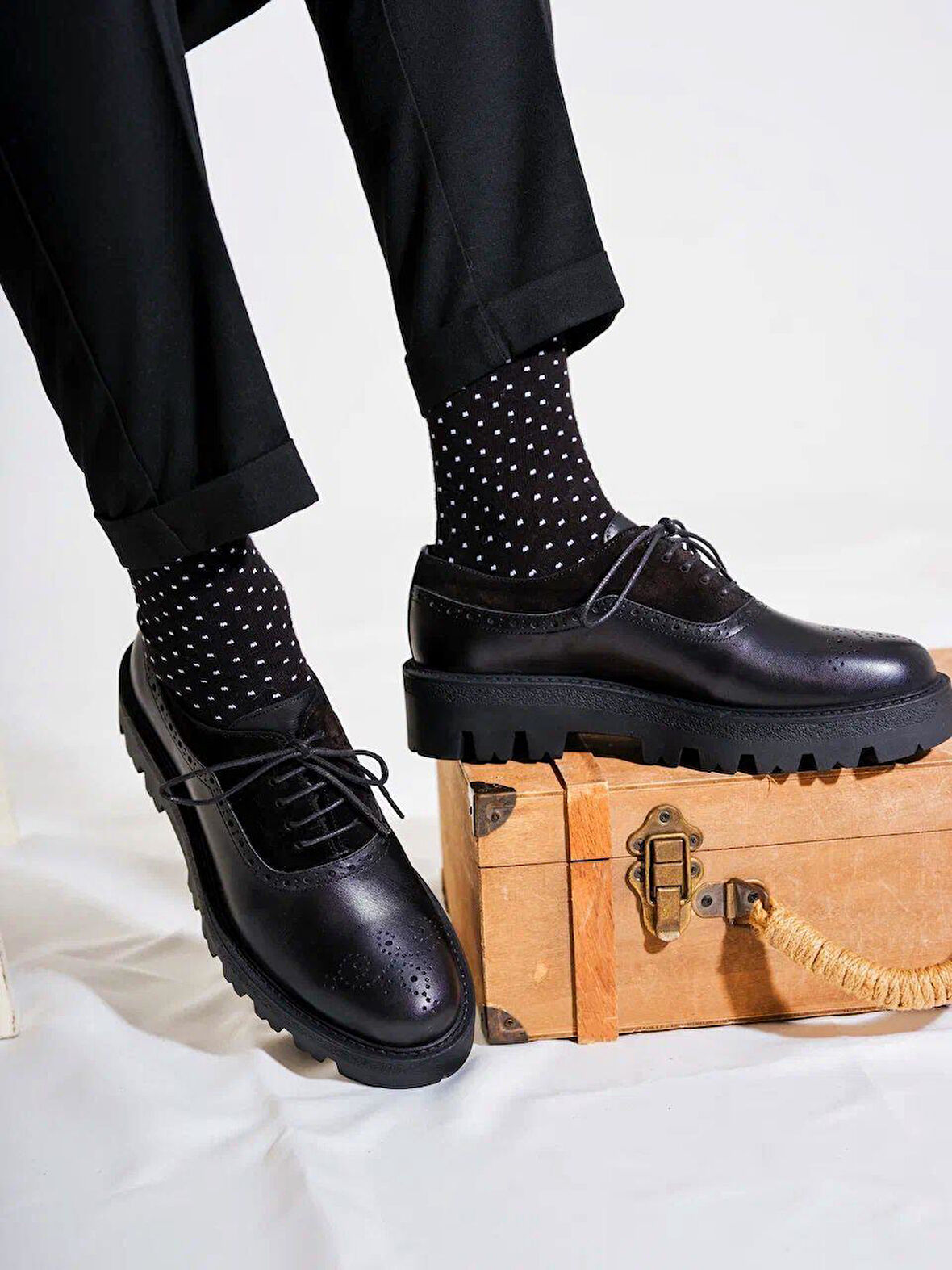 Tetri CL029 Edwin Model Gerçek Deri El Yapımı Erkek Siyah Casual Ayakkabı