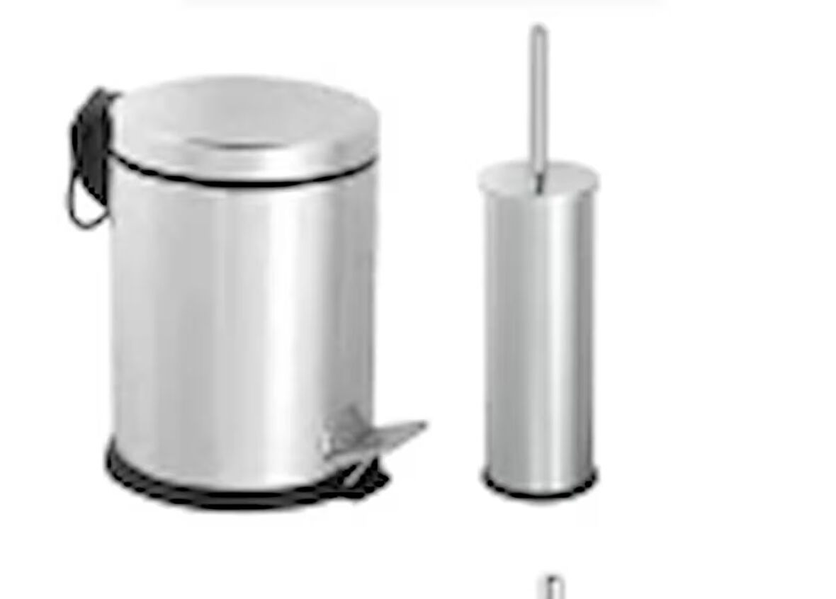 Adnoss Camero 2'li Set (Çöp kovası + Klozet Fırçası) ve Nero Tuvalet Kağıtlığı