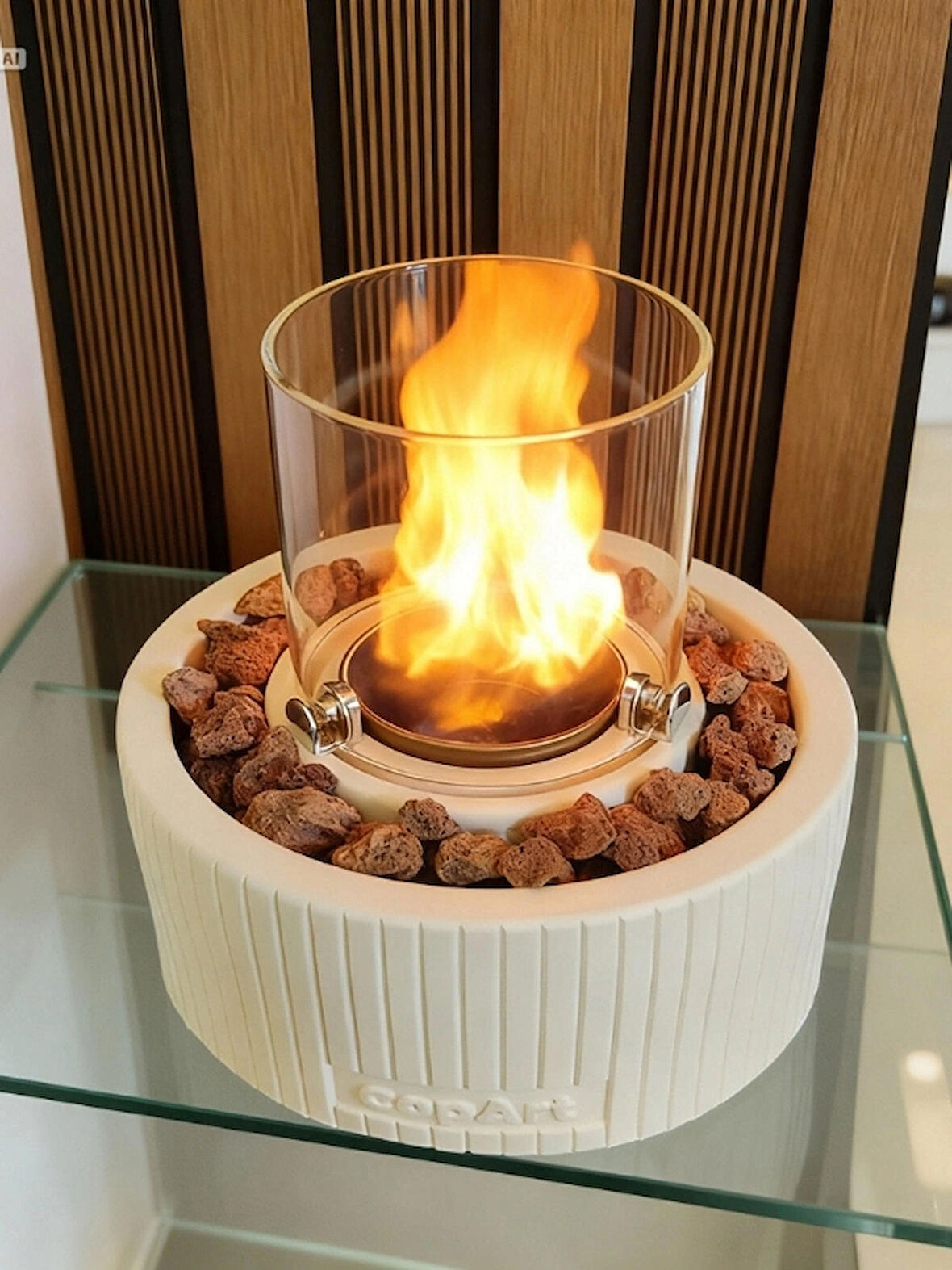 CopArt Alba White Biyoetanol Masaüstü Şömine