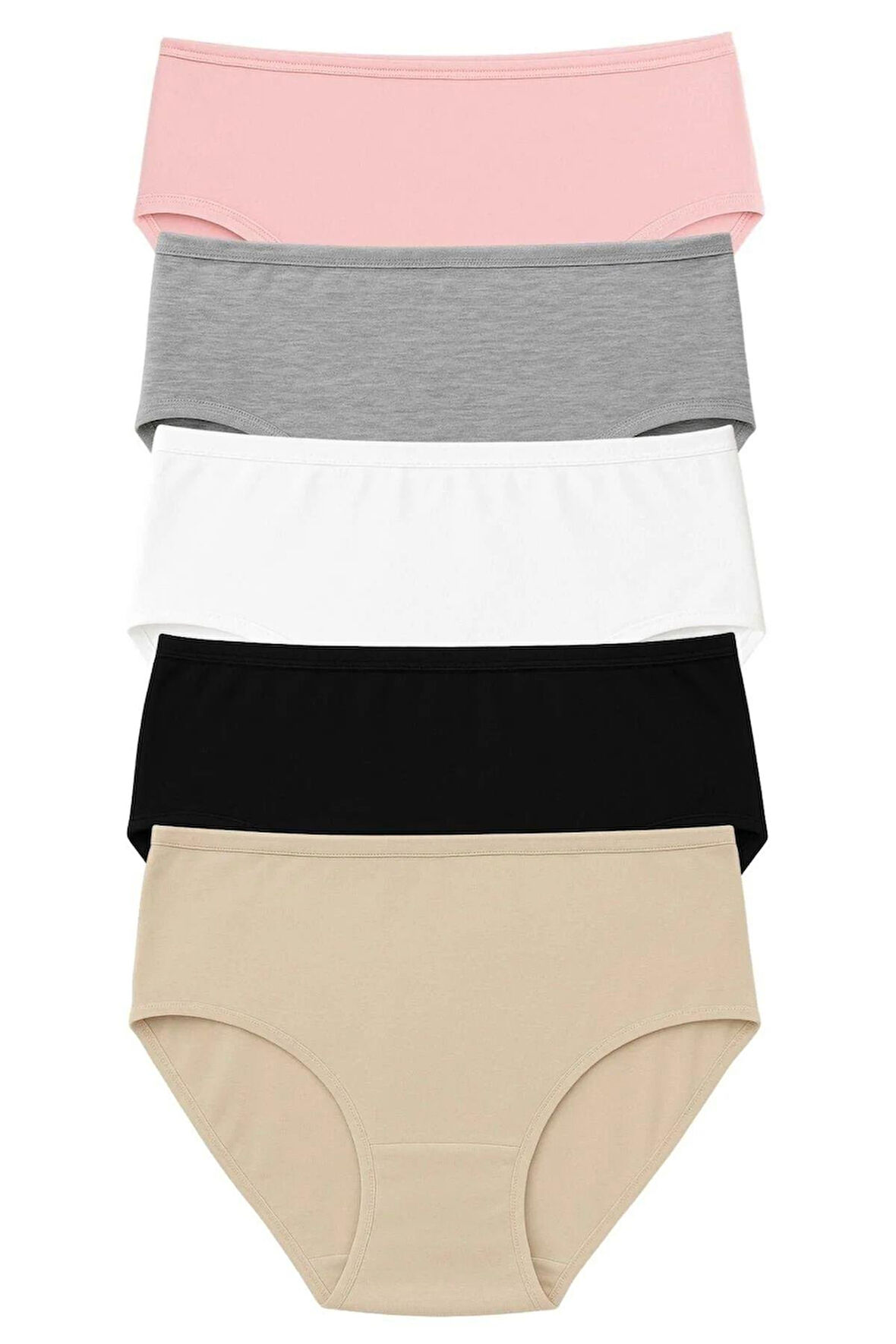 Pk40004 Büyük Beden Yüksek Bel Külot 5 Li Paket