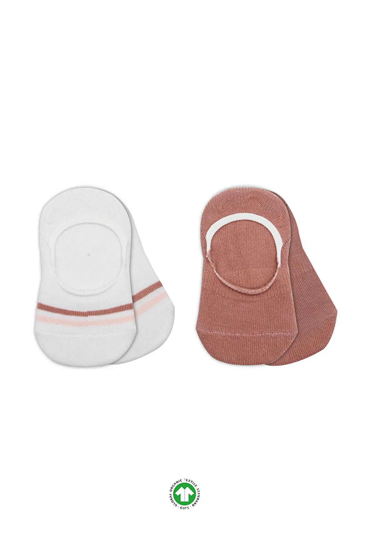 Bistyle 2'li Penye Babet Silikon Çemberli Çorap 30102 Pudra Beyaz