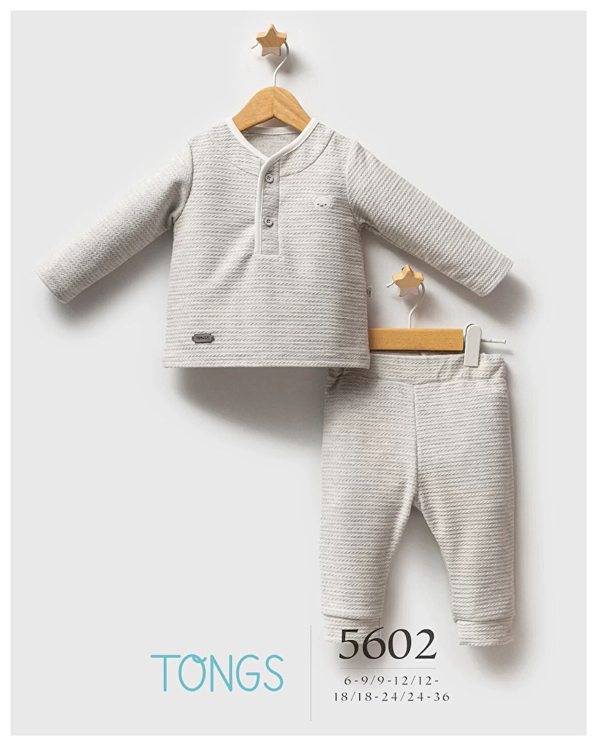 Tongs Baby Classic Bear 2'li Takım 5602 Gri