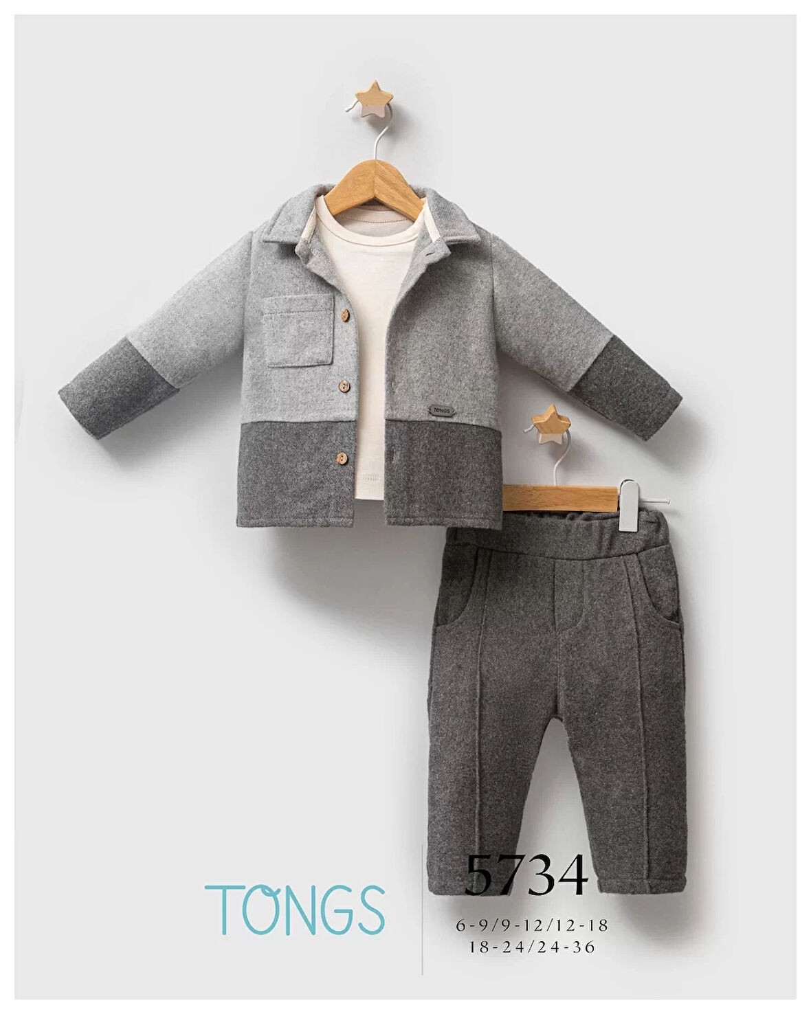 Tongs Baby Customary 3'lü Takım 5734 Gri