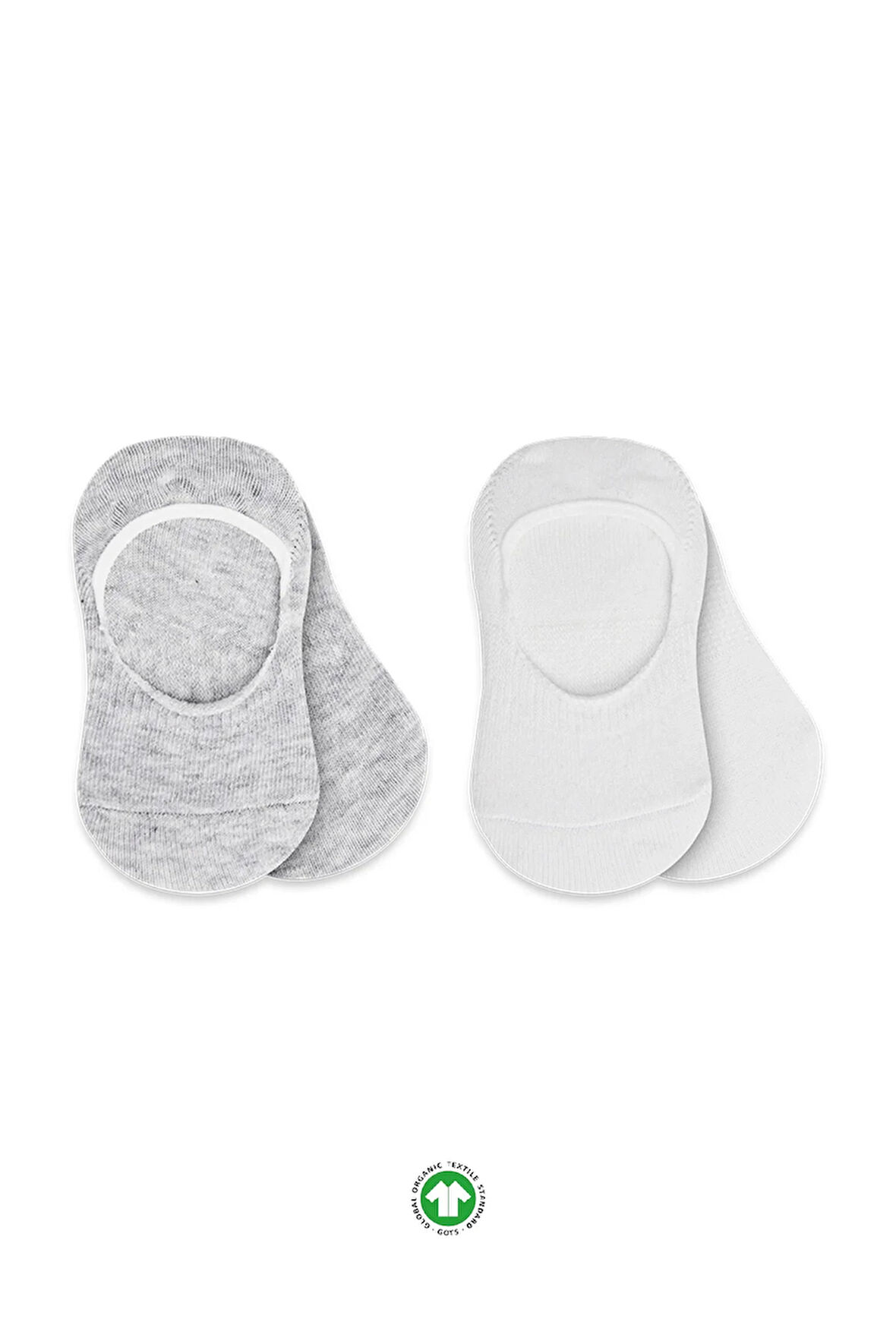 Bistyle 2'li Penye Babet Silikonlu Basic Çorap 30104 Gri Beyaz