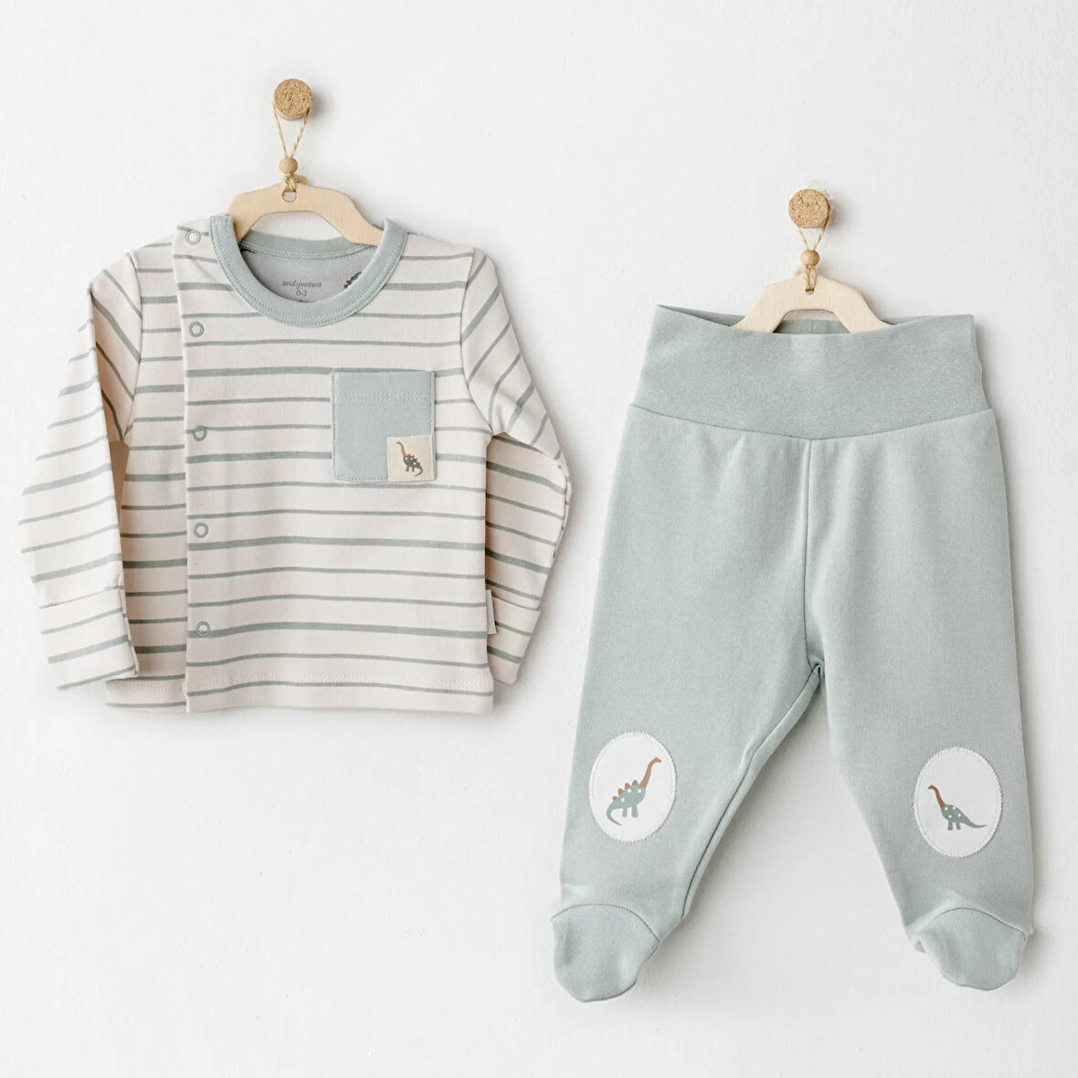 Mummy S Snuggle Saurus 2'li Zıbın Takım Green