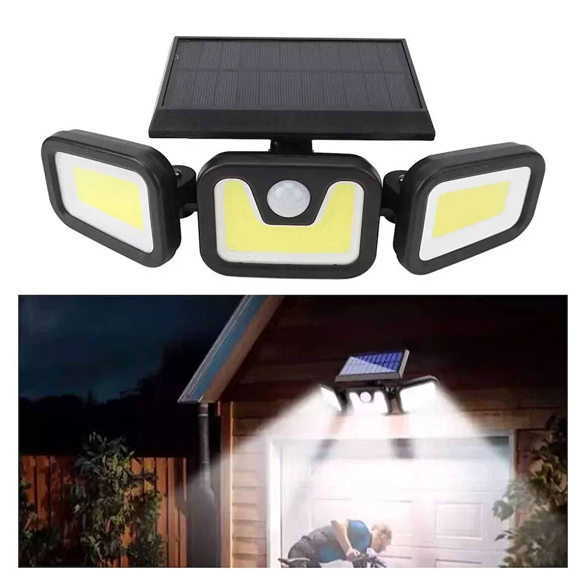 85w Güneş Enerjili Hareket Sensörlü Duvar Lambası Kutusu 2 Ünite
