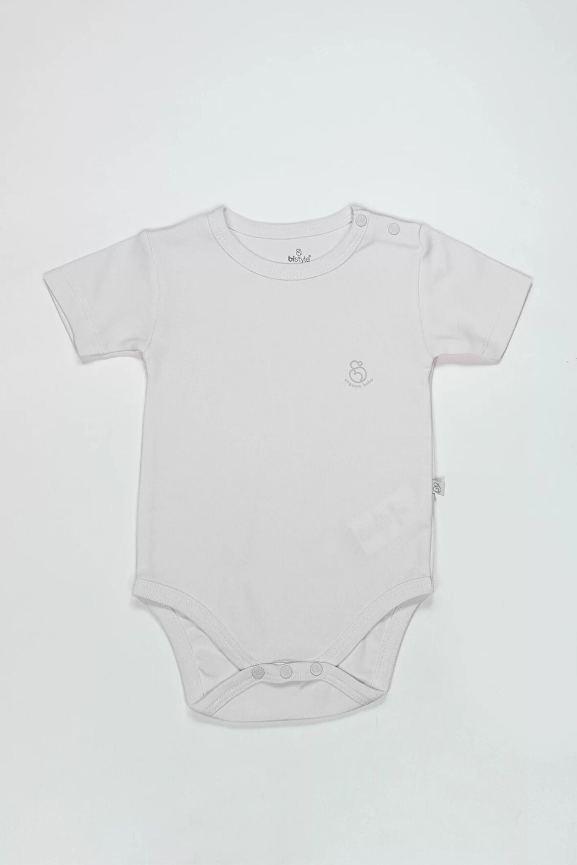 Bistyle Organik Natural Basic Style Yarım Kol Body Bs17103 Beyaz