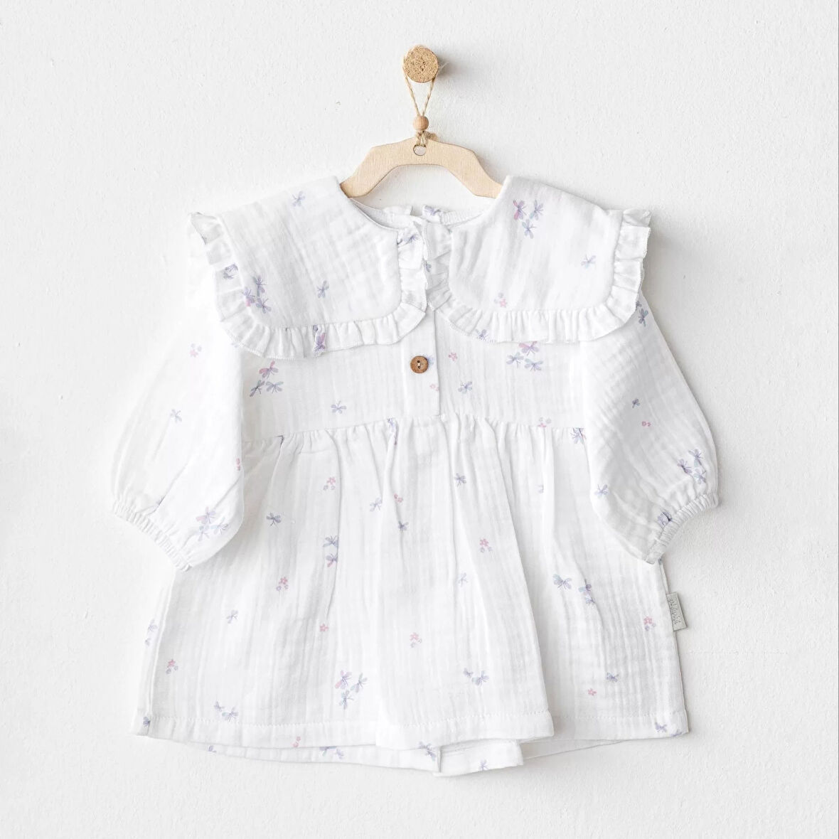 Magical Butterfly Müslin Bebek Elbise White