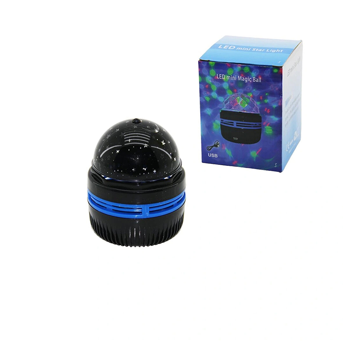 Mini Gece Lambası Pilli - Usbli Gün Işık - Renkli Işık Renk Değiştirme - Manuel Dönerli