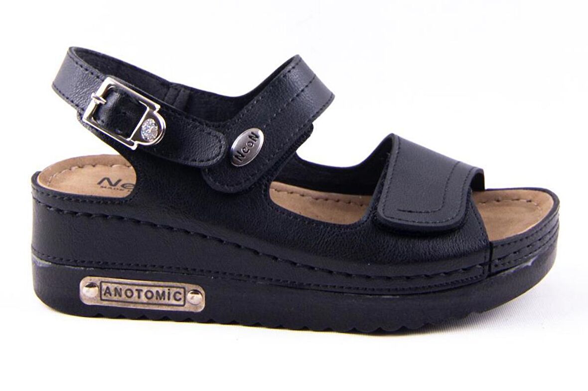 Dagoster DZA37-3014 Siyah Günlük Ortopedik Kadın Sandalet