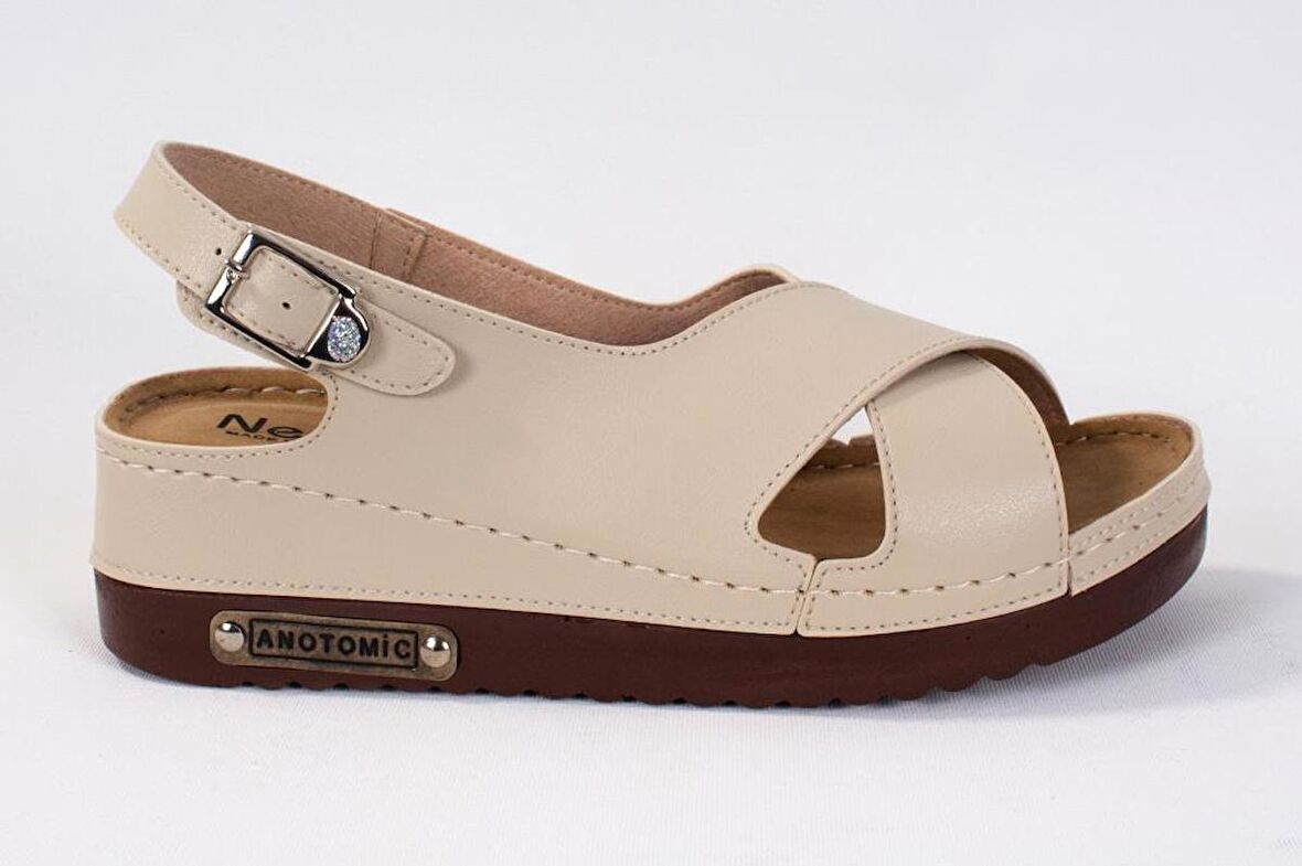 Dagoster DZA37-3031 Bej Günlük Ortopedik Kadın Sandalet