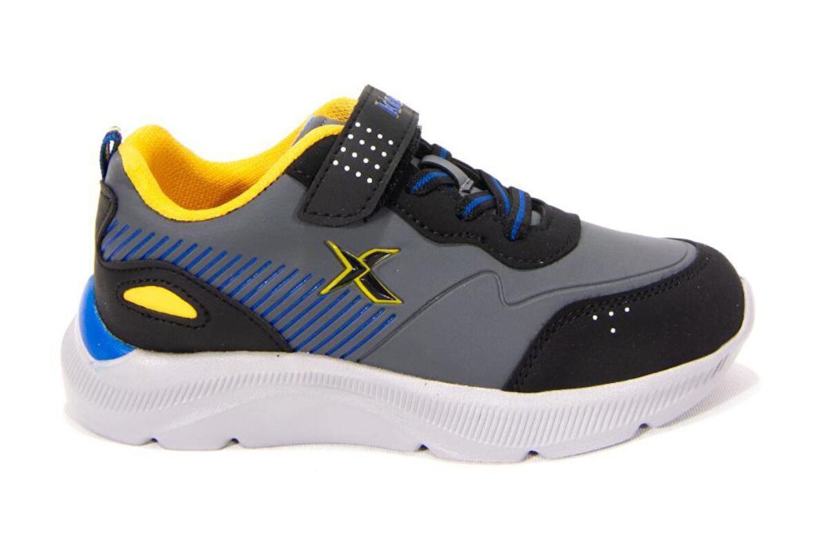Kinetix Roars Gri Siyah Ortopedik Erkek Çocuk Spor Ayakkabı
