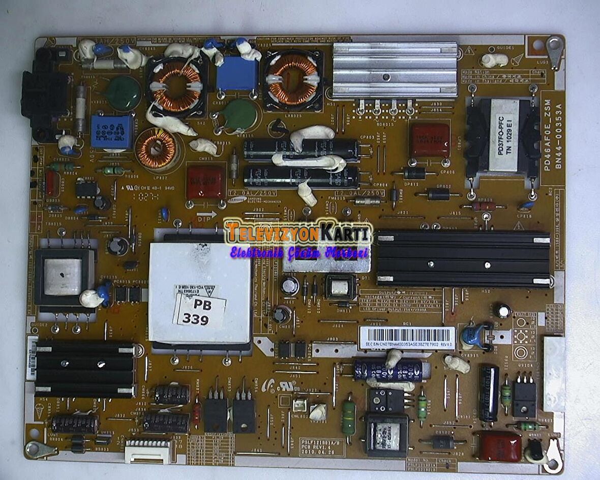 BN44-00353A, PD46AF0E_ZSM, PSLF121B01A/B, SAMSUNG UE40C5700, UE40C5800, Power Board, Besleme, LTF400HM02, Samsung