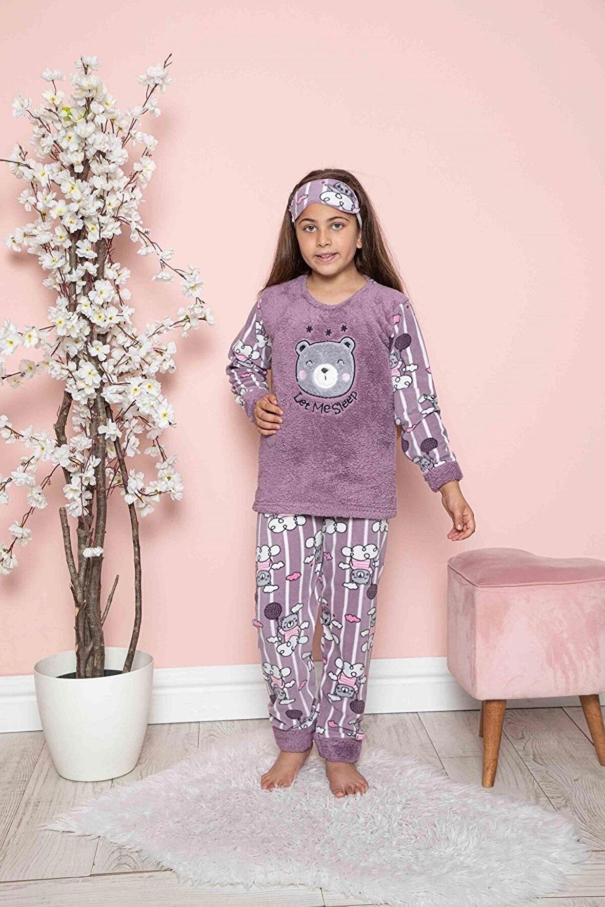 Kız Çocuk Pijama Takımı Polar Welsoft Kışlık