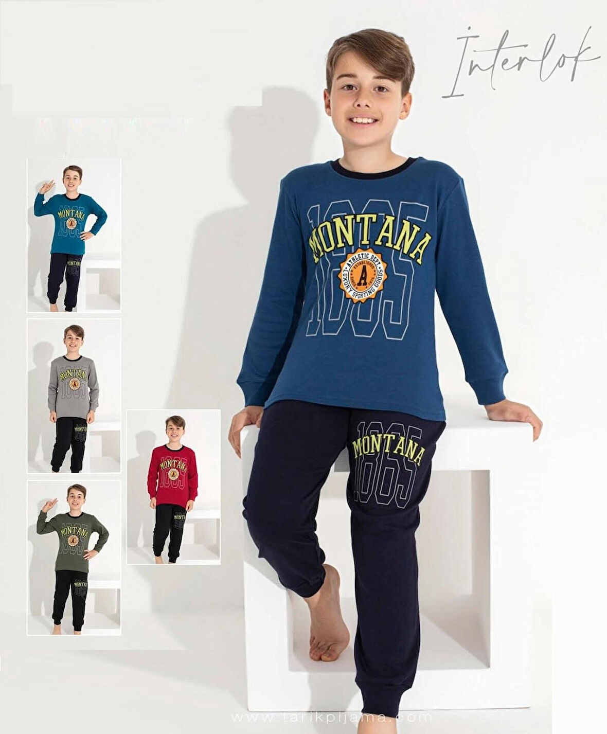 Erkek Çocuk Pijama Takımı İnterlok Kışlık Uzun Kol