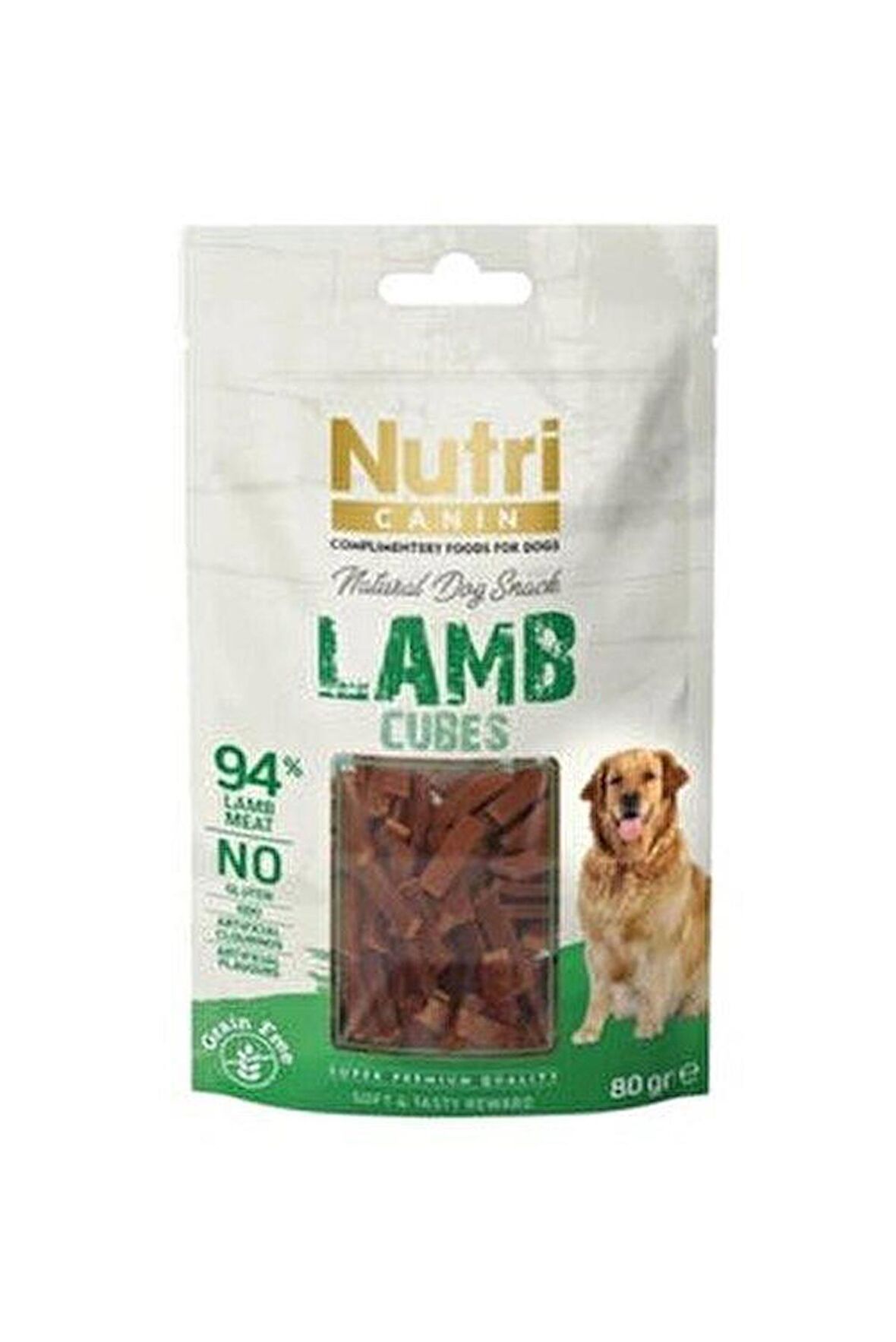 Nutri Canin %94 Kuzu Etli Tahılsız Küp Köpek Ödül Maması 80gr