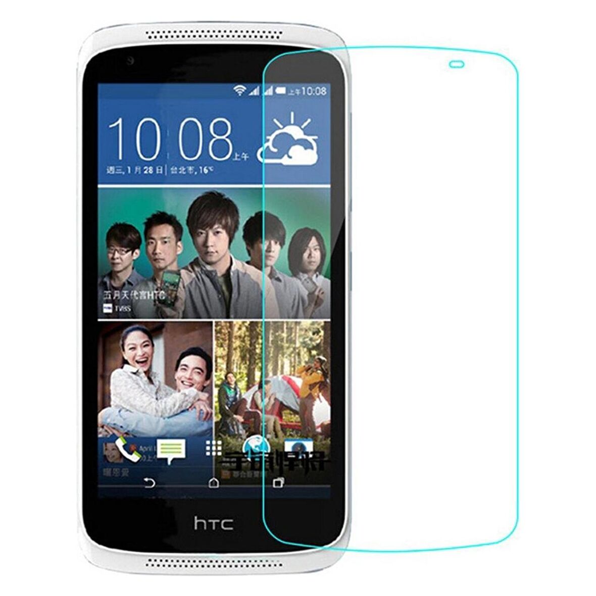 HTC Desire 526 Uyumlu Ekran Koruyucu Screen Protector Tempered Glass Kristal Netliğinde %100 HD Görüntü, Yüksek Kalite Temperli Kırılmaz Cam