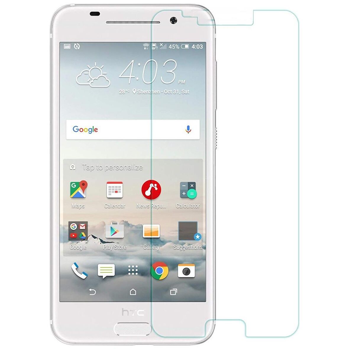 HTC One A9 Uyumlu Ekran Koruyucu Screen Protector Tempered Glass Kristal Netliğinde %100 HD Görüntü, Yüksek Kalite Temperli Kırılmaz Cam