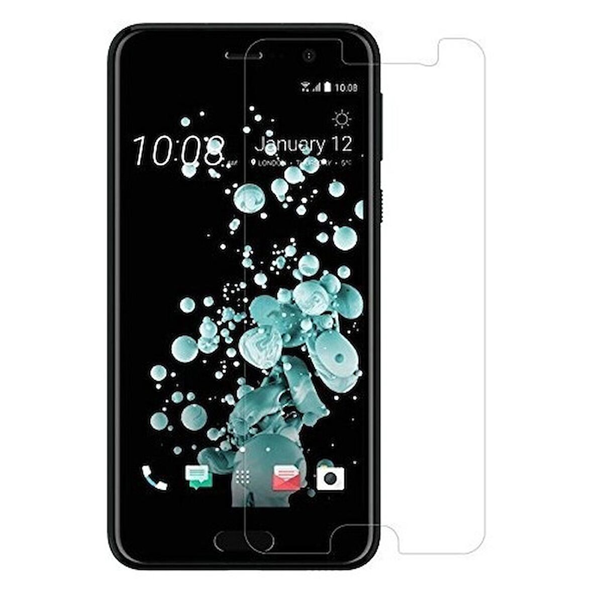 HTC U Play Uyumlu Ekran Koruyucu Screen Protector Tempered Glass Kristal Netliğinde %100 HD Görüntü, Yüksek Kalite Temperli Kırılmaz Cam
