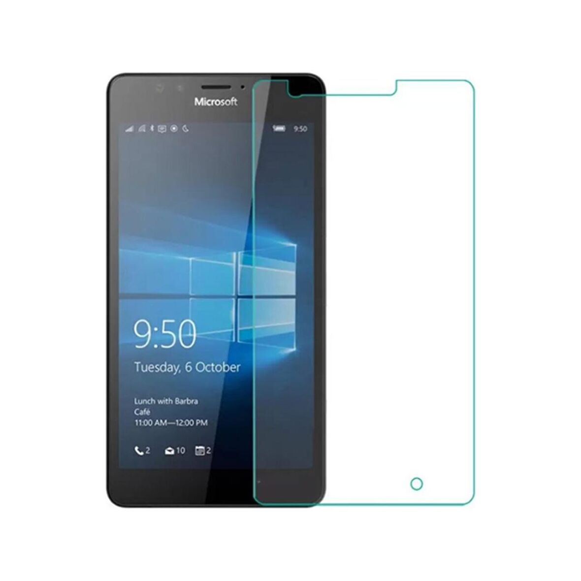Nokia Lumia 550 Uyumlu Ekran Koruyucu Screen Protector Tempered Glass Kristal Netliğinde %100 HD Görüntü, Yüksek Kalite Temperli Kırılmaz Cam