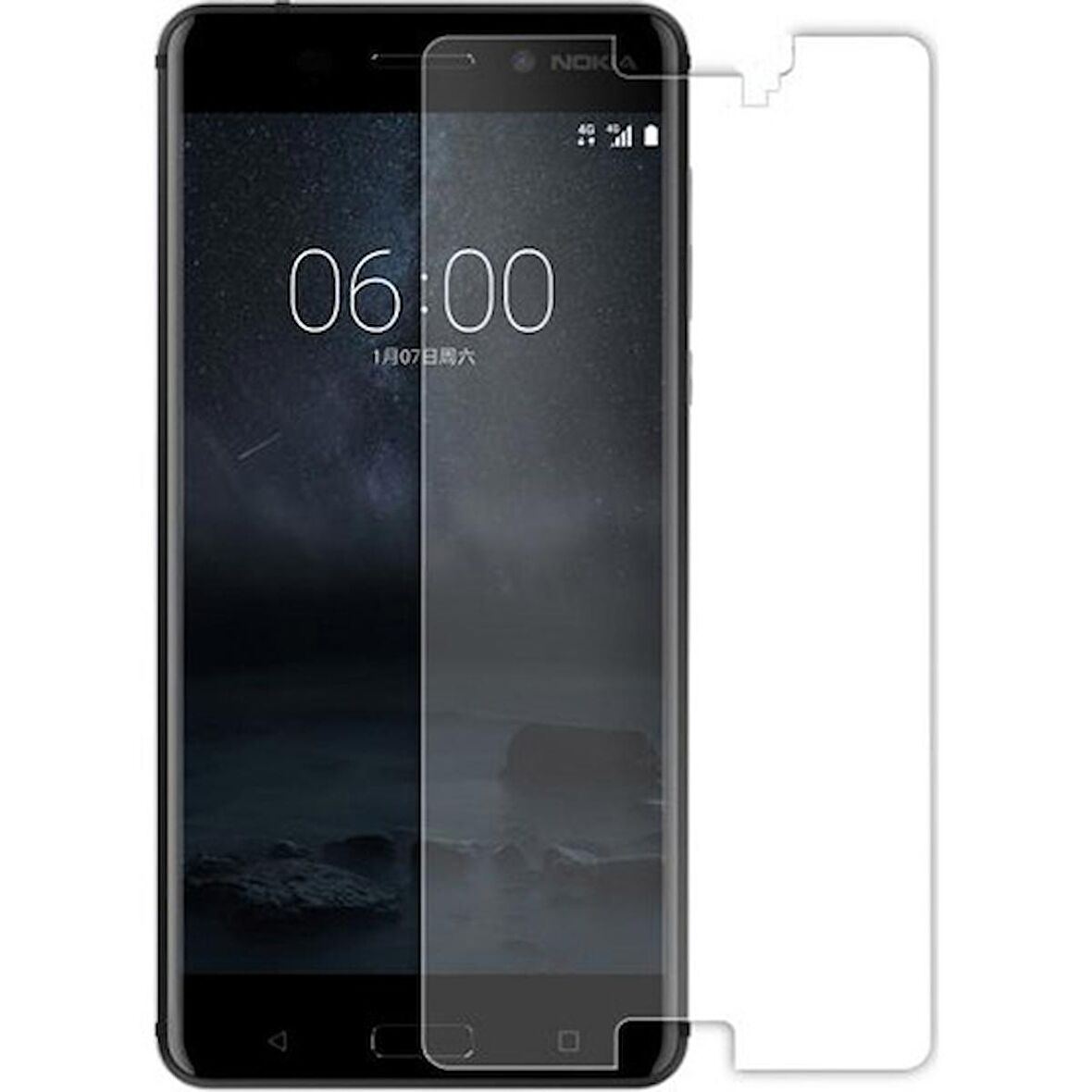 Nokia 8 Uyumlu Ekran Koruyucu Screen Protector Tempered Glass Kristal Netliğinde %100 HD Görüntü, Yüksek Kalite Temperli Kırılmaz Cam