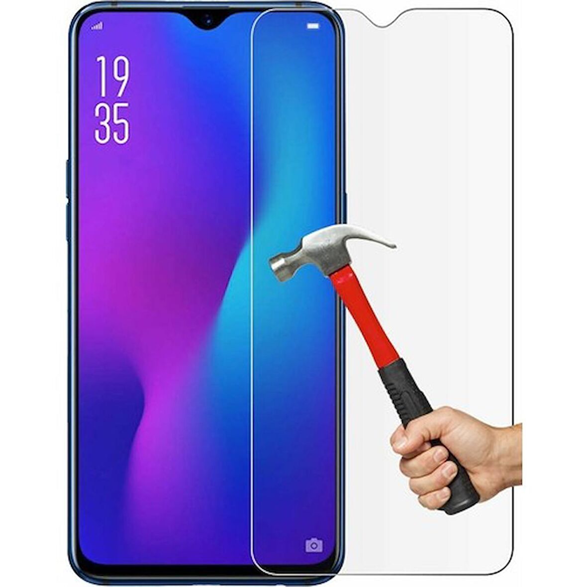Oppo A73 Uyumlu Ekran Koruyucu Screen Protector Tempered Glass Kristal Netliğinde %100 HD Görüntü, Yüksek Kalite Temperli Kırılmaz Cam