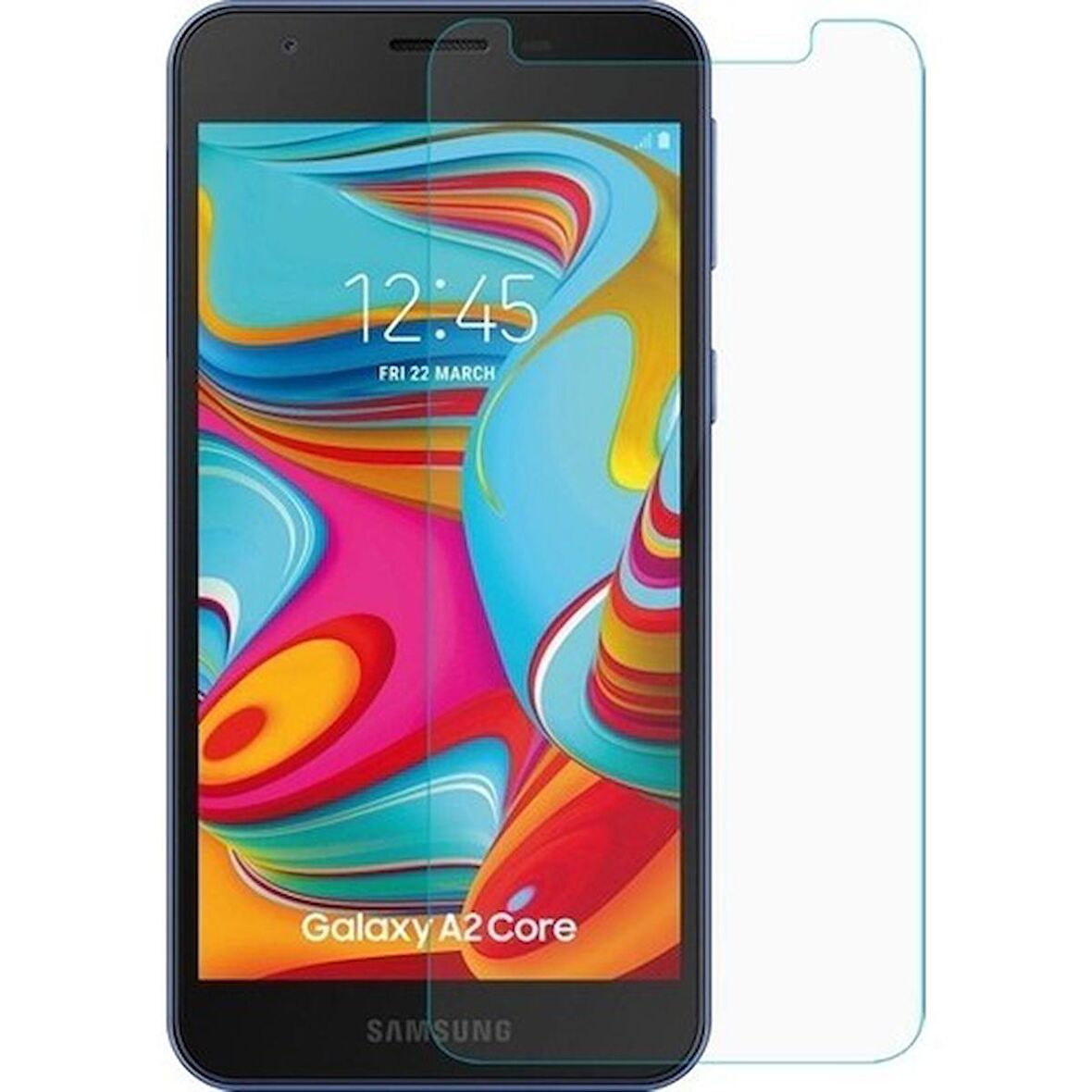 Samsung Galaxy A2 Core Uyumlu Ekran Koruyucu Screen Protector Tempered Glass Kristal Netliğinde %100 HD Görüntü, Yüksek Kalite Temperli Kırılmaz Cam