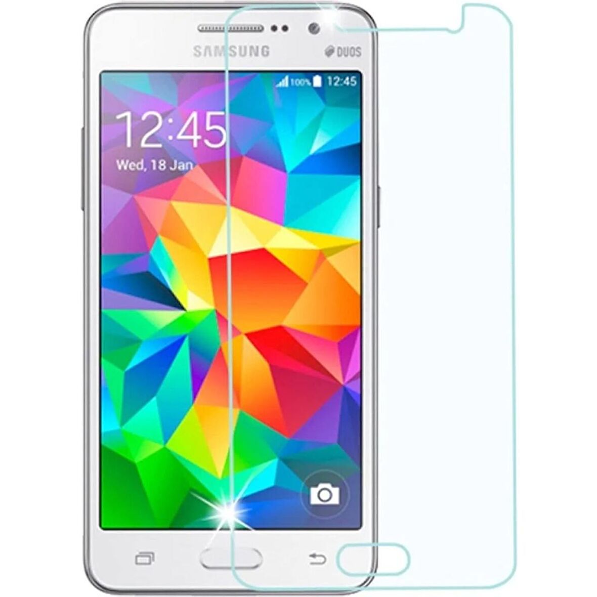 Samsung Galaxy Grand Prime G530 Uyumlu Ekran Koruyucu Screen Protector Tempered Glass Kristal Netliğinde %100 HD Görüntü, Yüksek Kalite Temperli Kırılmaz Cam