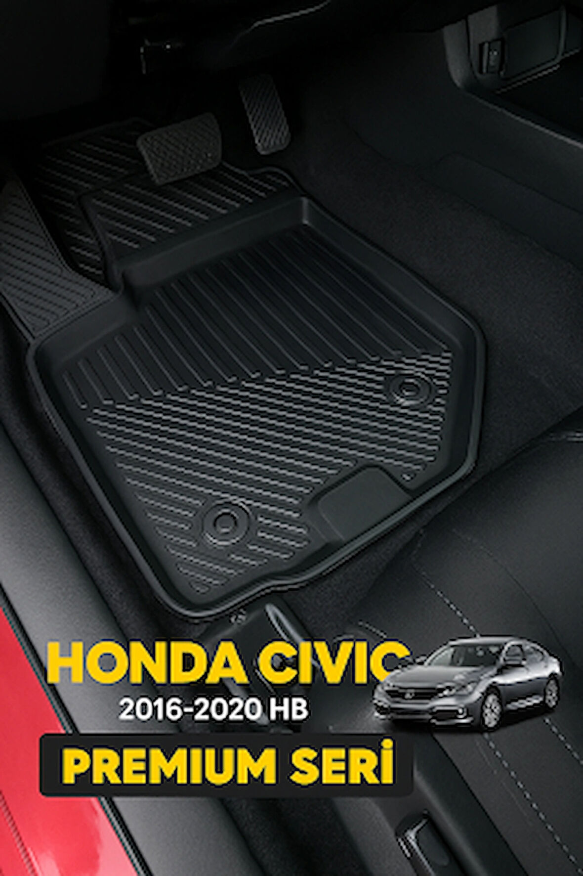 Honda Civic FC5 HB 2016–2020 3D Havuzlu Oto Paspas