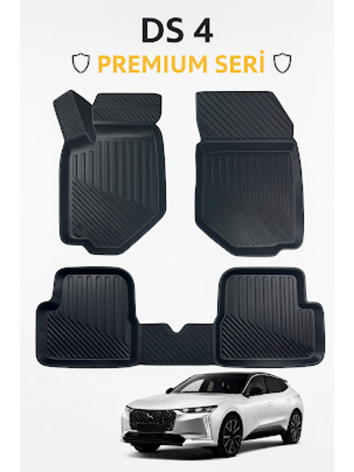 DS4 2015 Sonrası Uyumlu 3D Kauçuk Oto Paspas – Premium Seri