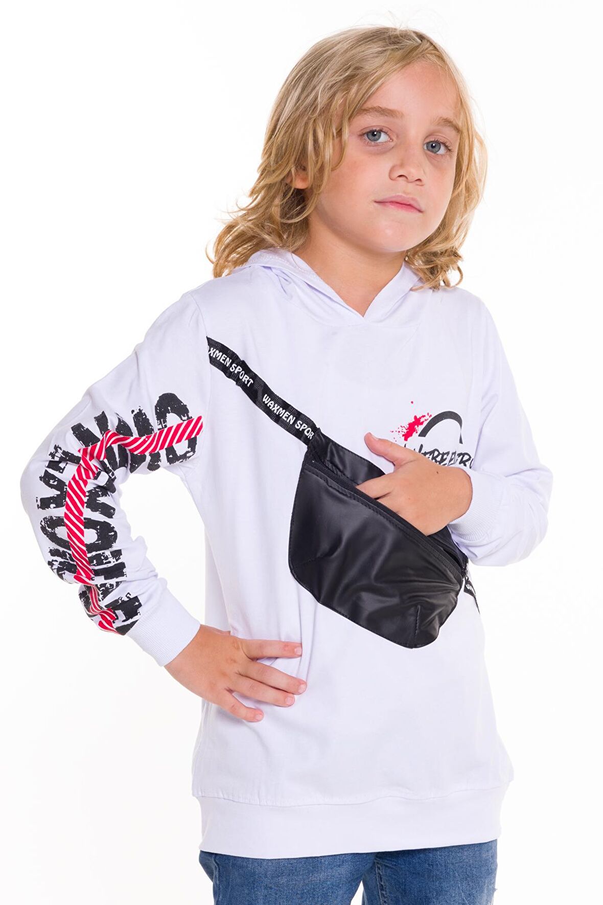 Erkek Çocuk Kapşonlu Cep Detaylı Sweatshirt 9-14 Yaş 14029