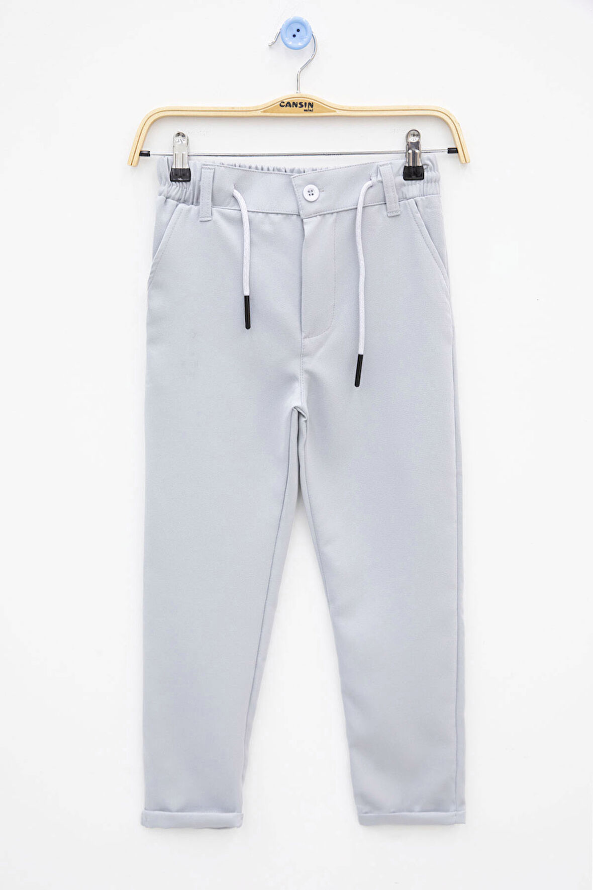 Erkek Çocuk Duble Paça Gri Kumaş Pantolon 21142