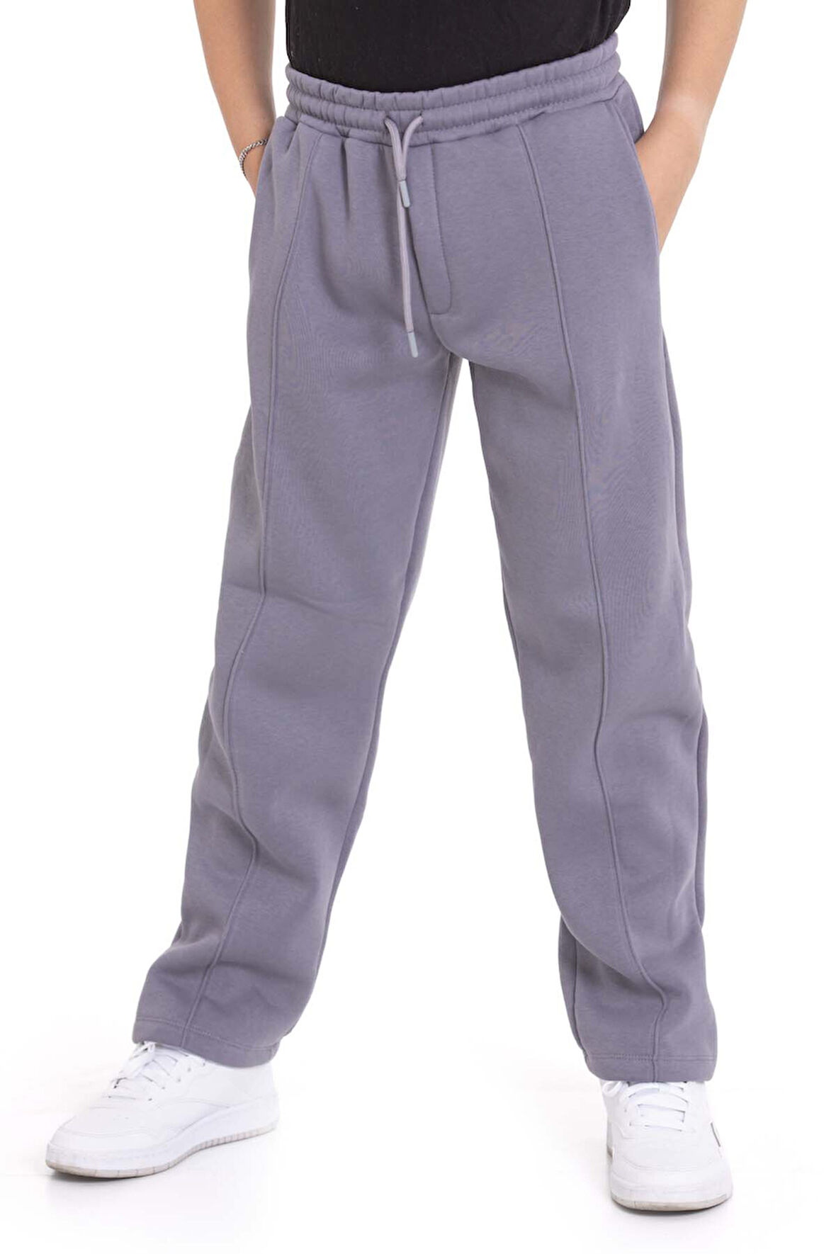 Gri Erkek Çocuk Çima Detaylı Şardonlu Eşofman Altı 21471