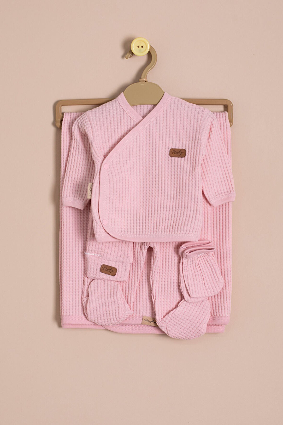 Pembe Kız Bebek Petekli 7'li Hastane Çıkışı Seti 23333