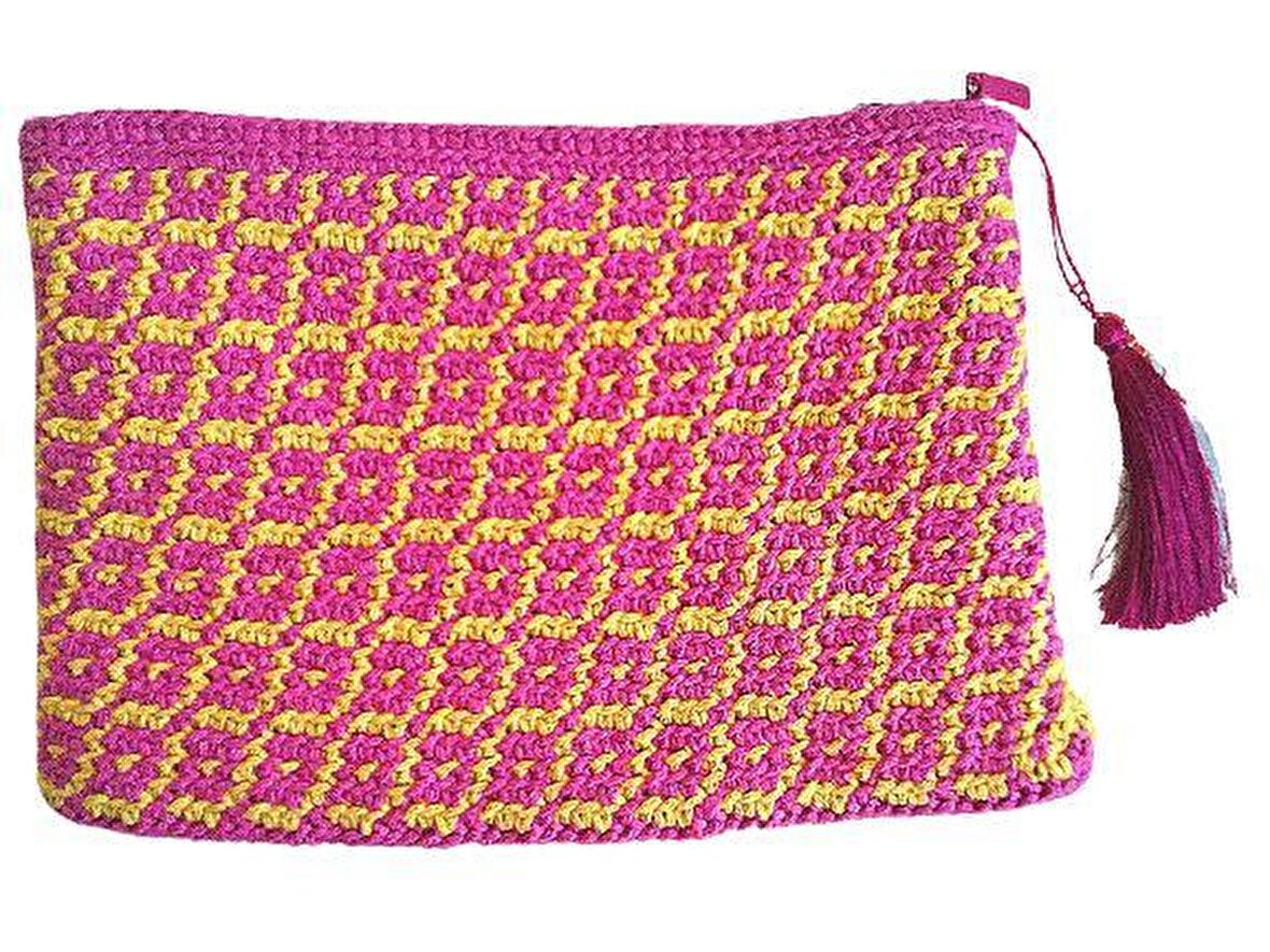 El Örgüsü Wayuu Clutch Çanta