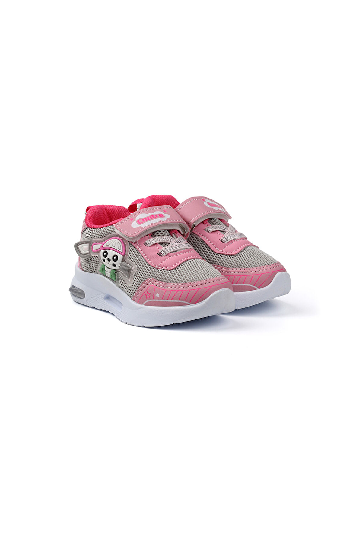 Kız Bebe Pembe Fuşya Figürlü Işıklı Cırtlı Sneaker Günlük Spor Ayakkabı