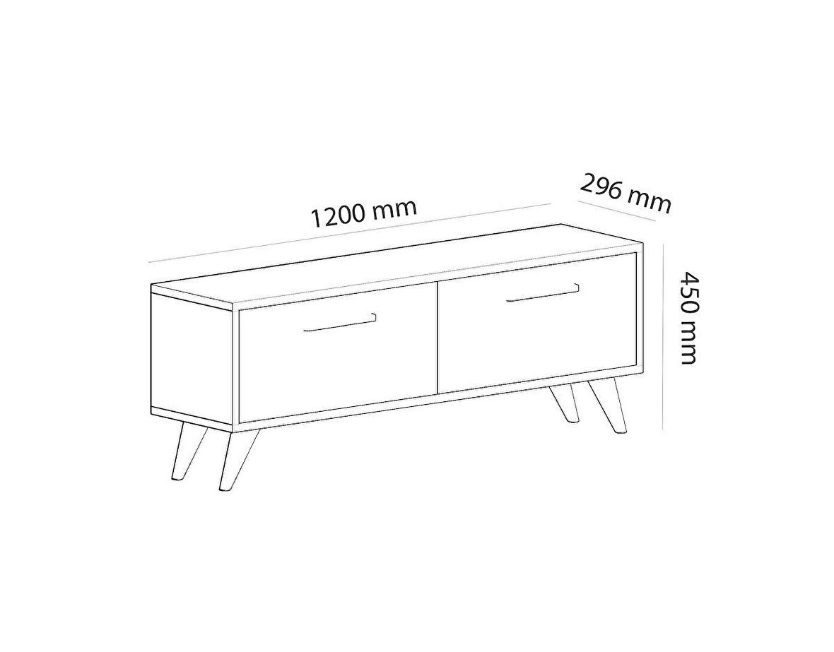 İKİ KAPAKLI 120 CM MELİSA TV ÜNİTESİ SAFİRMEŞE-ANTRASİT