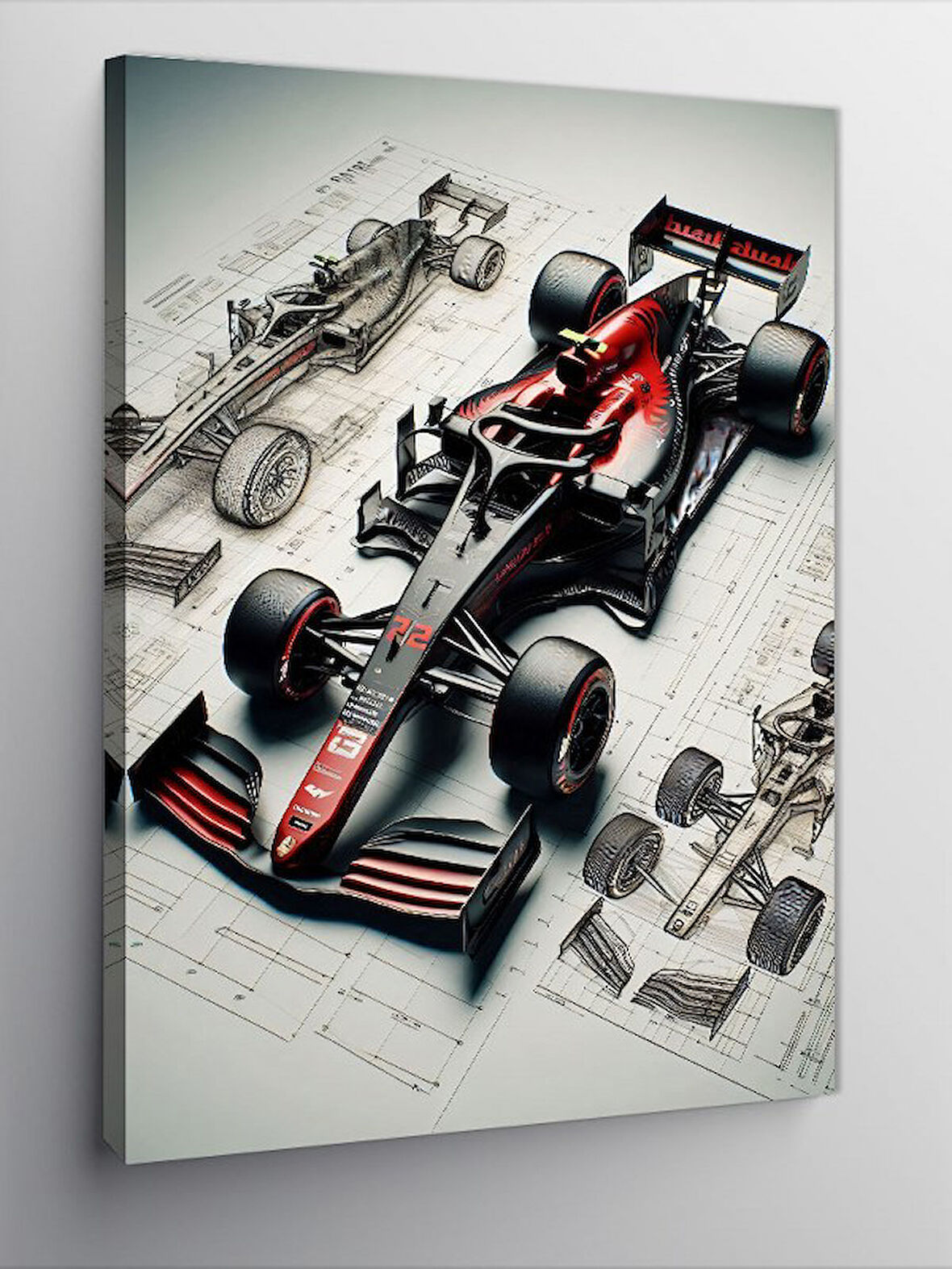 Kanvas Tablo Formula 1 Detaylı Çizimi