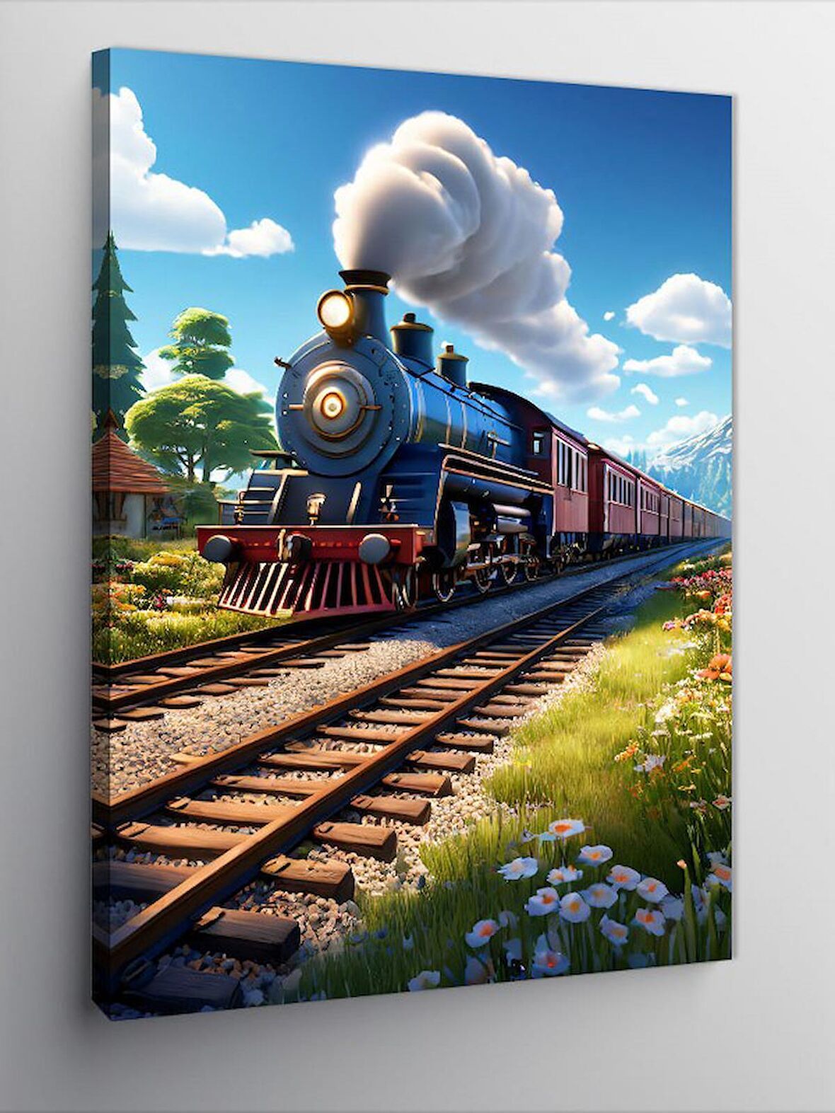 Kanvas Tablo Sevimli Buharlı Tren