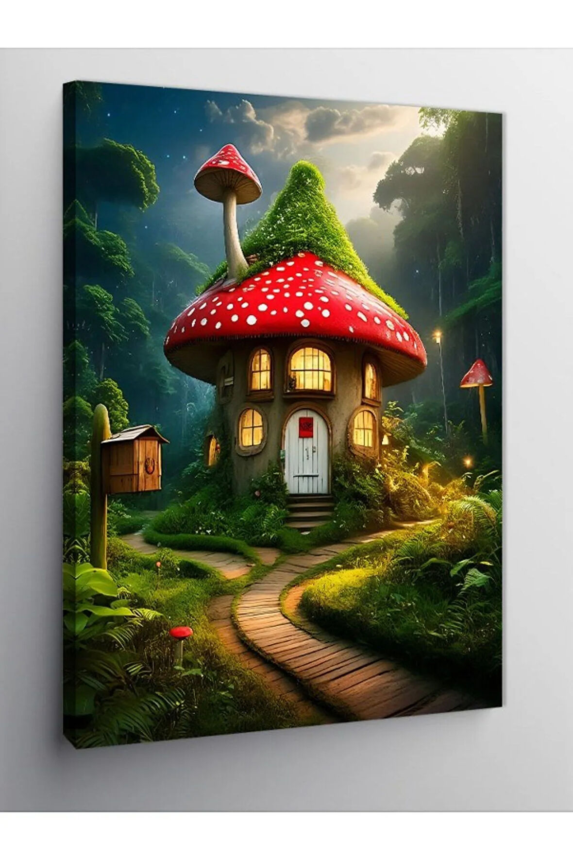 Kanvas Tablo Mantar Görünümlü Ev