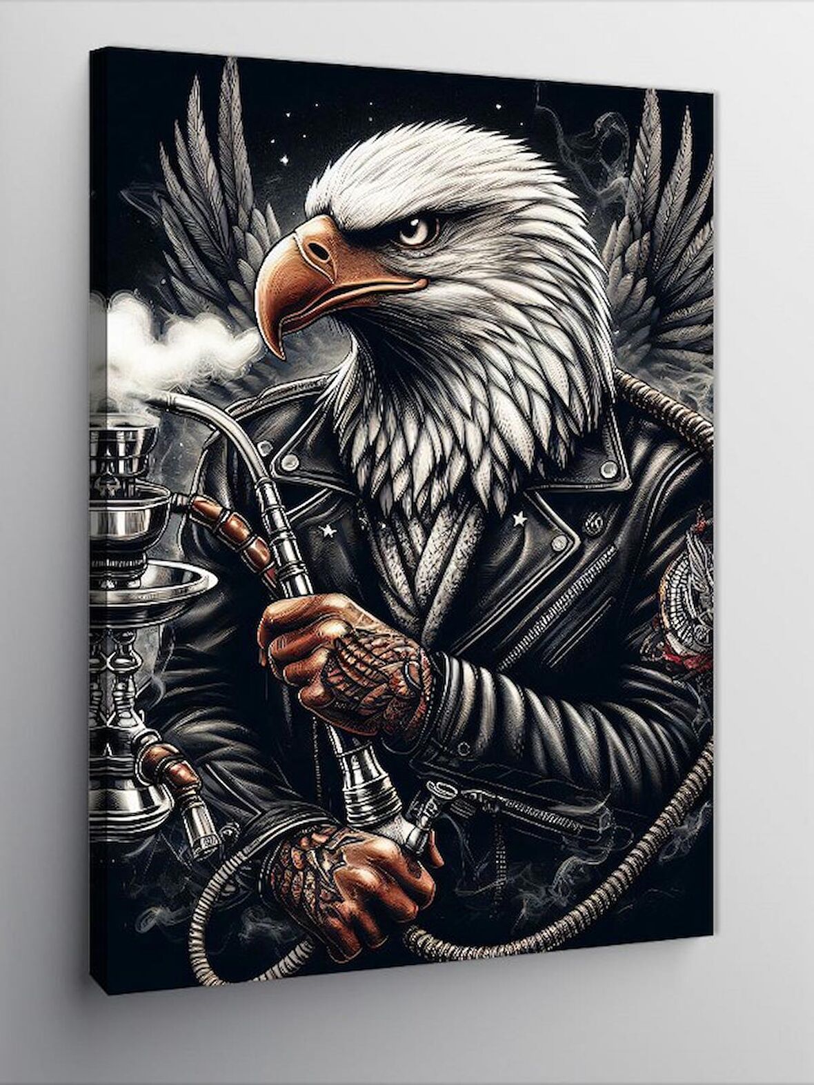 Kanvas Tablo Nargile İçen Kartal