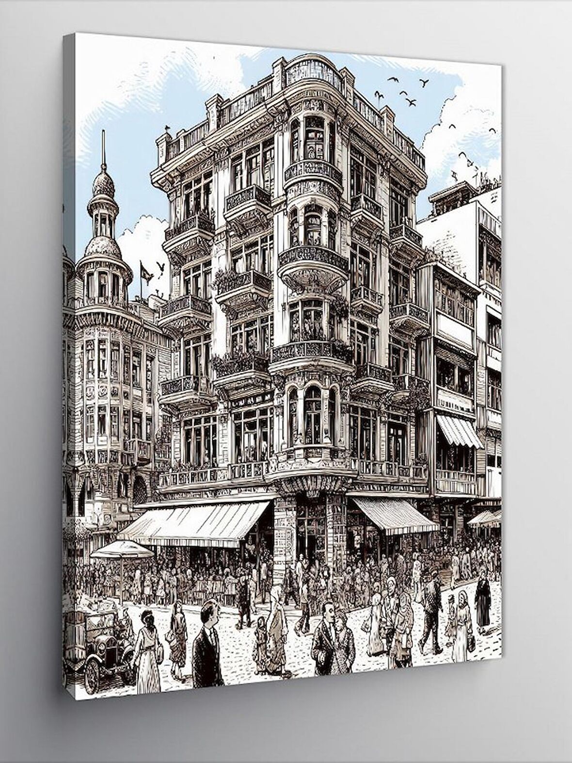 Kanvas Tablo Siyah Beyaz Şehir