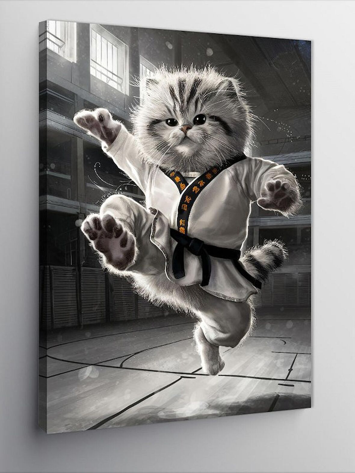 Kanvas Tablo Karateci Kedi