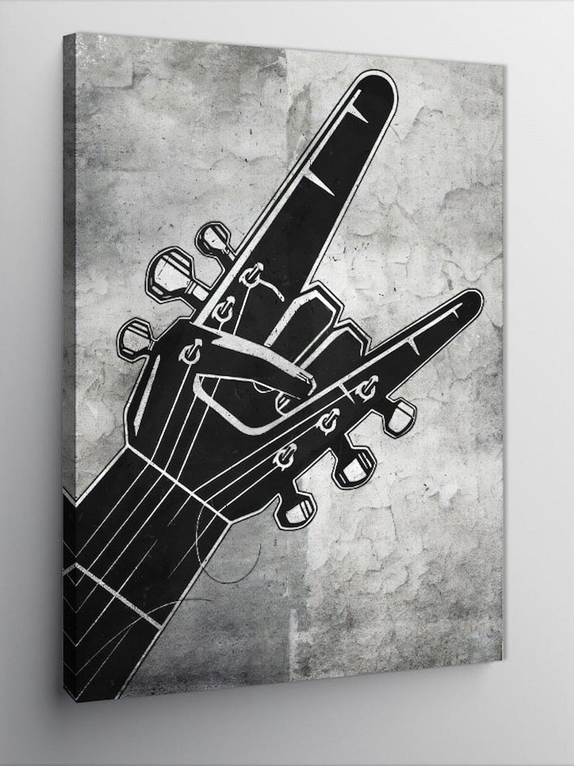 Kanvas Tablo Rock Ve Gitar Sapı