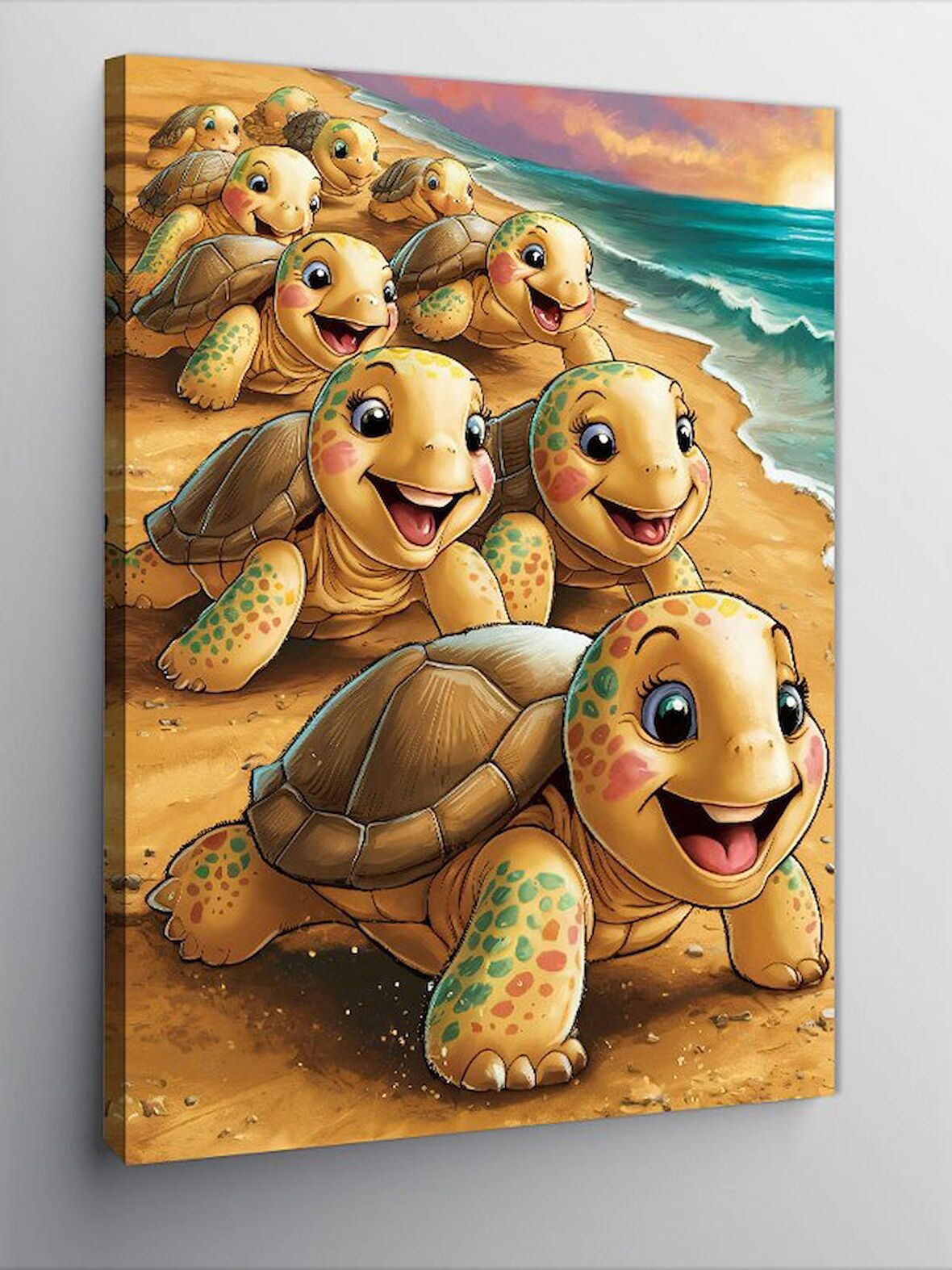 Kanvas Tablo Denize giden Kaplumbağalar