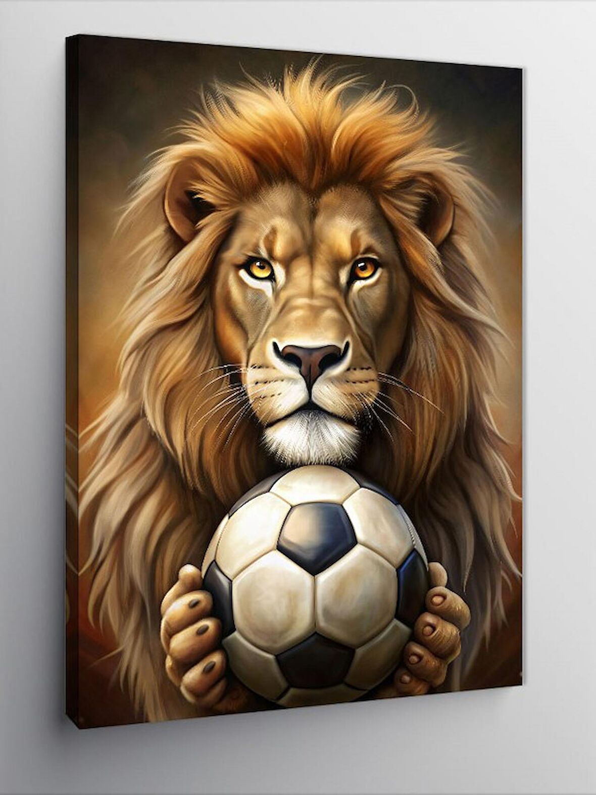 Kanvas Tablo Aslan Ve Futbol