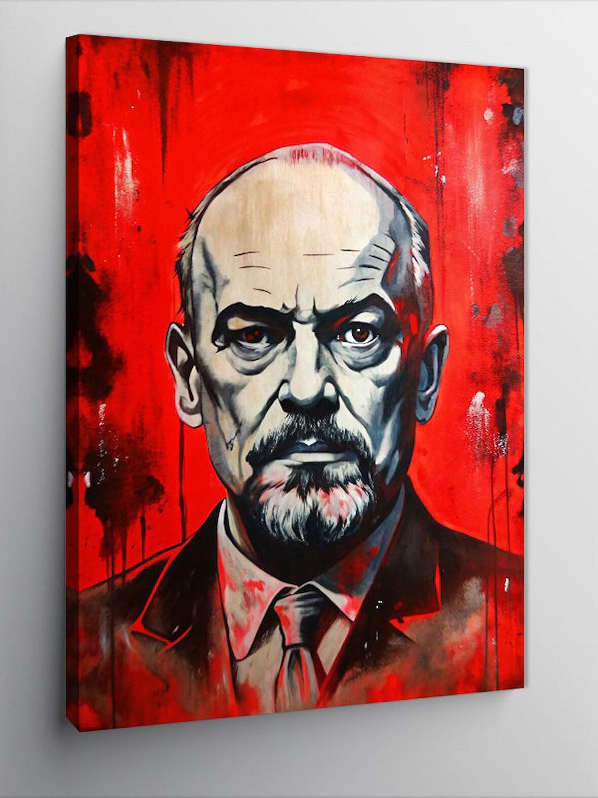 Kanvas Tablo Lenin Kırmızı Fon